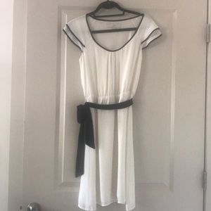 Ann Taylor loft ivory silk-like dress size 4